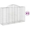 vidaXL Schanskorven 5 st gewelfd 200x50x120/140 cm ijzer