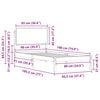 vidaXL Bedframe met Gevoerd Hoofdgedeelte Donkergrijs 90 x 190 cm