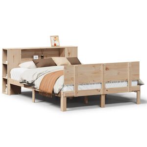 vidaXL Bed met boekenkast zonder matras massief grenenhout 120x190 cm