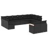 vidaXL 12-delige Loungeset met kussens poly rattan zwart