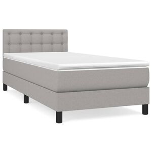 vidaXL Boxspring met matras stof lichtgrijs 80x200 cm