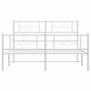 vidaXL Bedframe met hoofd- en voeteneinde metaal wit 120 x 190 cm