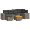 vidaXL 7-delige Loungeset met kussens poly rattan grijs