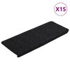 vidaXL Trapmatten zelfklevend 15 st 65x24,5x3,5 cm zwart