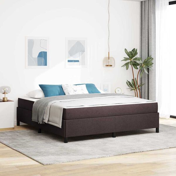 vidaXL Boxspringbed Donkerbruin 180 x 200 cm Stof