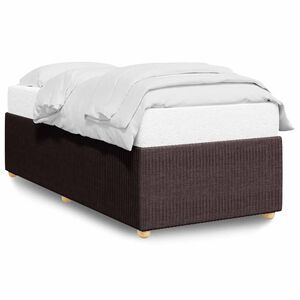 vidaXL Bedframe zonder matras 80x200 cm stof donkerbruin