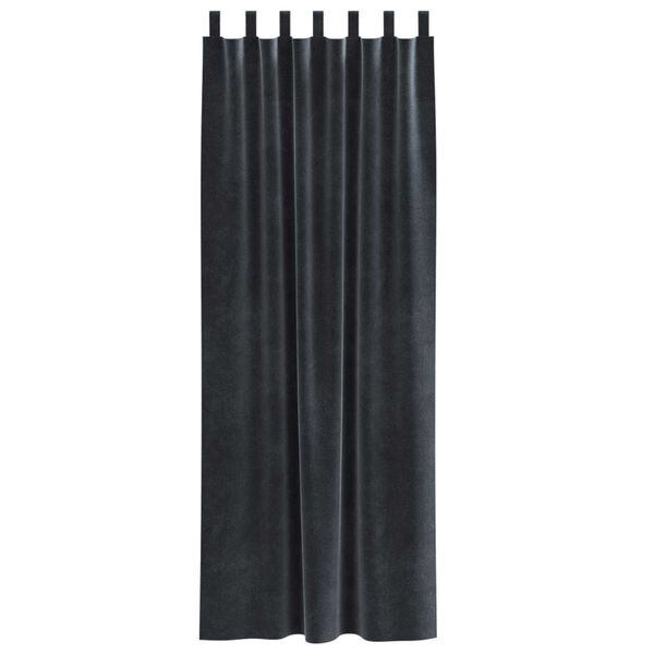 vidaXL Verduisterende gordijnen 2 pcs Donkergrijs 140 x 225 cm Fluweel