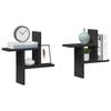 vidaXL Wandschappen 2 st 38x12x38 cm bewerkt hout zwart