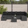 vidaXL Bankstel met kussen met opslag 8 pcs Zwart poly rattan