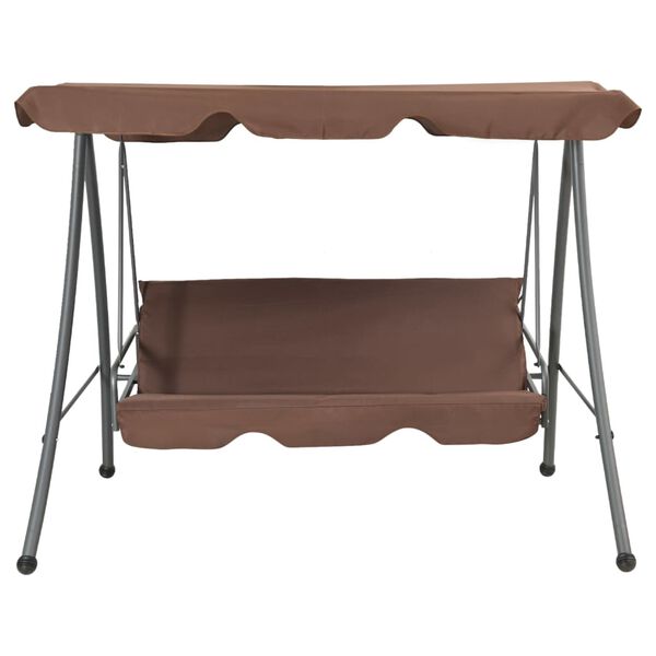 vidaXL Schommelbank voor buiten met luifel koffiekleurig