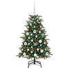vidaXL Kunstkerstboom Groen 120 cm PVC en Metaal en Plastic