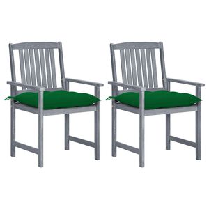 vidaXL Tuinstoelen 2 st met kussens massief acaciahout grijs