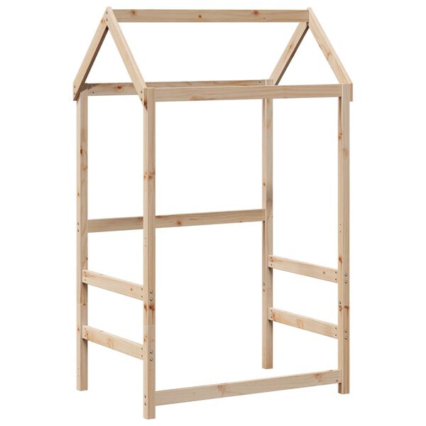 vidaXL Kinderbed met huisje en bankje massief grenenhout 90x200 cm