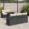 vidaXL Tuin Sofa Set met opslag 6 pcs Zwart Poly riet