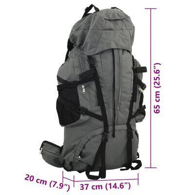 vidaXL Wandelrugzak 60 L oxford stof grijs