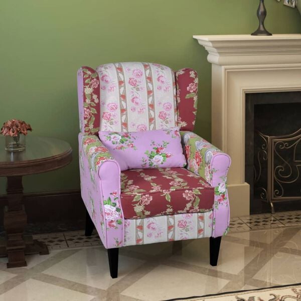 vidaXL Fauteuil met patchwork ontwerp stof