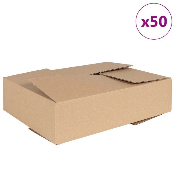 vidaXL Vouwdoos met opslag 50 pcs Naturel 40 x 30 x 10 cm Karton