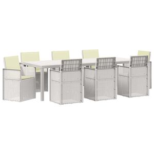 vidaXL Tuin eettafelset 9 st Wit en cr&egrave;mekleurig PP