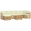 vidaXL Buiten bankenset 8 pcs Wit en cr&egrave;mekleurig 59 x 59 x 37 cm