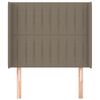 vidaXL Hoofdbord met randen 93x16x118/128 cm stof taupe
