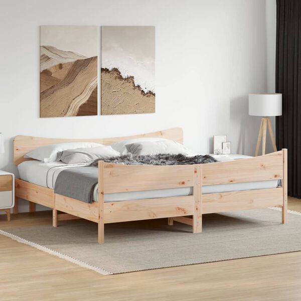 vidaXL Bedframe zonder matras massief grenenhout 180x200 cm