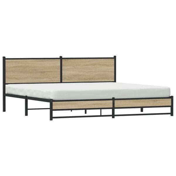 vidaXL Bedframe zonder matras metaal sonoma eikenkleurig 193x203 cm