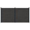 vidaXL Hek set 2 st 353 x 186 cm WPC en Aluminium Zwart