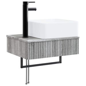 vidaXL Wandgemonteerde Wastafel Grijs Sonoma 53 x 35 x 39 cm