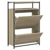 vidaXL Schoenenkast 75x34x112 cm bewerkt hout sonoma eikenkleurig