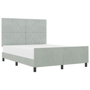 vidaXL Boxspringbed met hoofdeinde Lichtgrijs 140 x 190 cm Fluweel