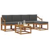 vidaXL Buiten bankenset met kussen 6 pcs Natuurlijk en Antraciet