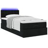 vidaXL Ottoman bed met matras en LED's 90x200 cm stof zwart