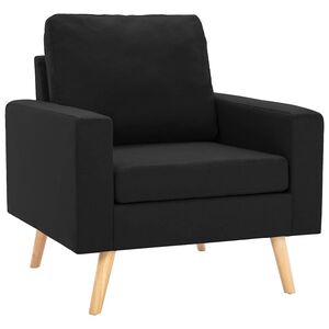 vidaXL Fauteuil stof zwart