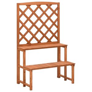 vidaXL Plantenrek met latwerk 70x42x115 cm massief vurenhout