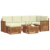 vidaXL Sofa-Sets 7 pcs Natuurlijk en Cr&egrave;me Massief Acaciahout