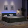 vidaXL Opbergbed met LED met matras Donkergrijs 200 x 200 cm Polyester