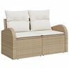 vidaXL Tuinbankenset met opslag 9 pcs Beige en Cr&egrave;me poly rattan