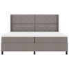 vidaXL Boxspring bed met matras met hoofdeinde Taupe 200 x 200 cm Stof