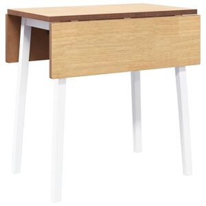 vidaXL Eettafel massief hout wit rubber