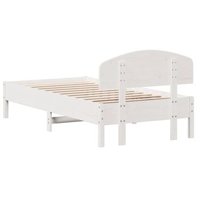 vidaXL Bedframe zonder matras massief grenenhout wit 90x190 cm