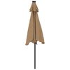 vidaXL Parasol met stalen paal 225x225x212 cm taupe