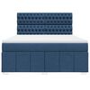 vidaXL Boxspring met matras stof blauw 180x200 cm