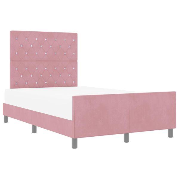 vidaXL Boxspringbed met hoofdeinde Roze 120 x 200 cm Fluweel