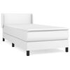vidaXL Boxspring met matras kunstleer wit 90x190 cm