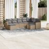 vidaXL 9-delige Loungeset met kussens poly rattan gemengd beige