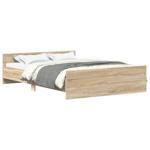 vidaXL Bedframe met hoofd- en voeteneinde betongrijs 120x190 cm