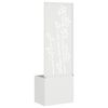 vidaXL Tuin Privacy Screen Bloemen Wit 50 x 140 cm Koudgewalst staal