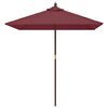 vidaXL Parasol met houten paal 198x198x231 cm bordeauxrood