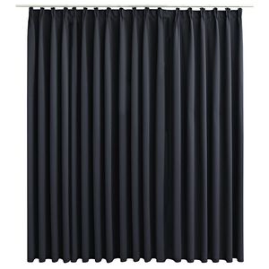 vidaXL Gordijn verduisterend met haken 290x245 cm zwart