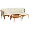 vidaXL 5 st Massief acaciahout & touw Naturel